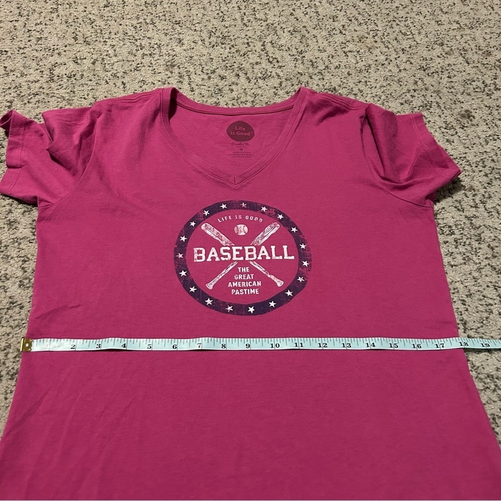 Life is Good Crusher Tee Classic Fit Purple Baseball Short Sleeve T-Shirt Size M - Picture 7 of 8